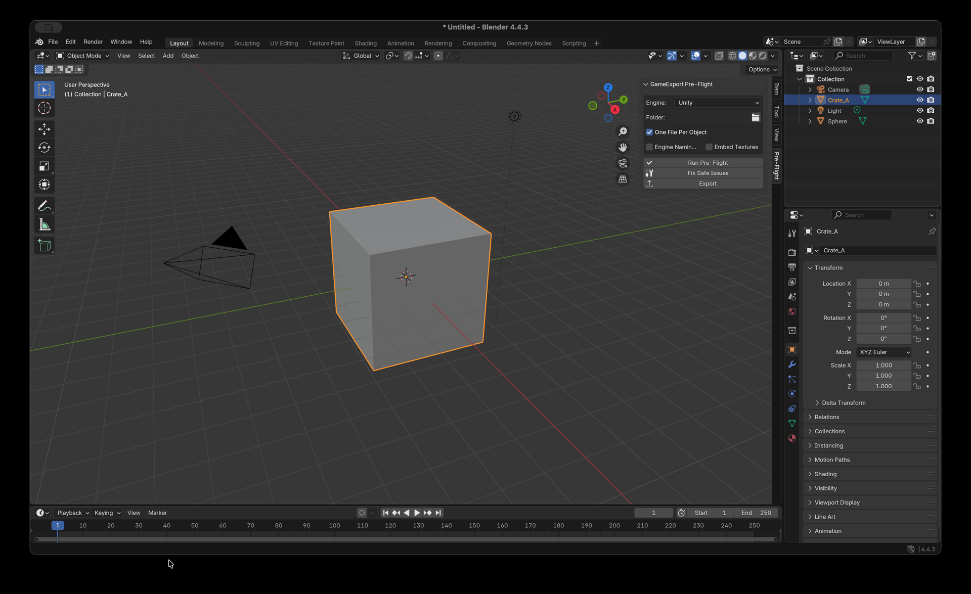 GameExport Pre-Flight running inside Blender