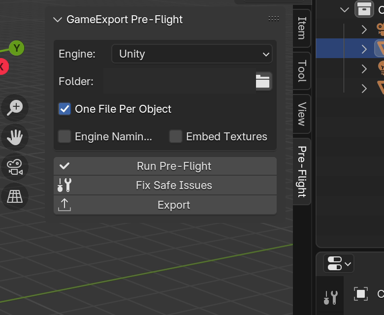 The Pre-Flight panel: engine preset, checks, fixes and export